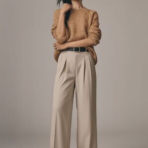 New York & Company Pull On Pleated High Waisted Wide Leg Pant Size MEDIUM black